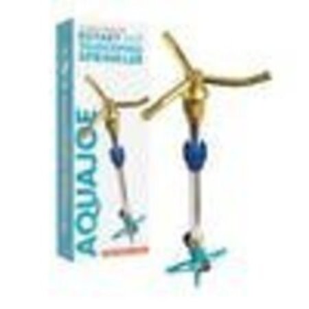AQUA JOE Indestructible Brass 3-Arm Rotating Sprinkler w/Telescopic Spike up to 31 In AJ-ISTAS